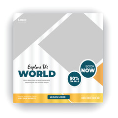 Travel social media post design template