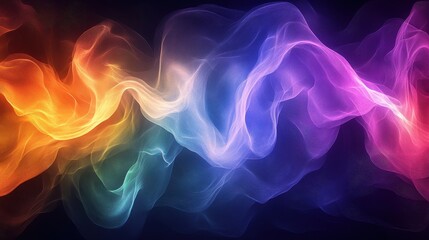 Fototapeta premium Colorful smoke wave abstract background, design element