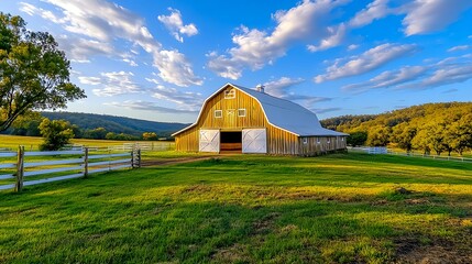 Rustic Barn, Golden Hour Farm Scene - Golden Hour Photography
