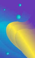 Vertical abstract background with waves bubbles 