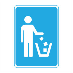 Illustration to throw garbage in the trash