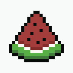 Obraz premium watermelon pixel art icon vector illustration.
