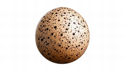 Speckled egg, isolated on white background.  Unique texture and design.