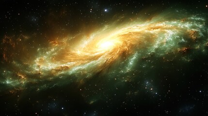 Obraz premium Cosmic spiral galaxy swirling, starscape backdrop, space exploration