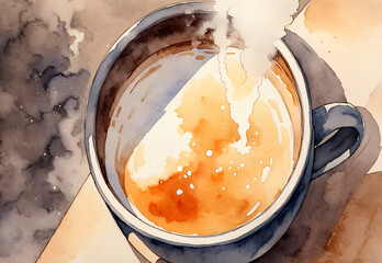 a cup of coffee on a table