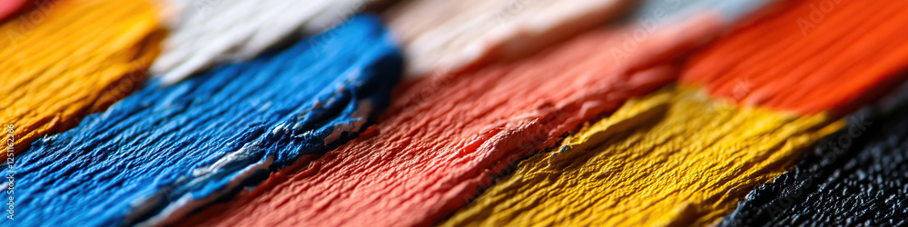 Poster close-up of textured paint strokes in multiple colors