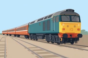 Obraz premium British Rail Class 47 Diesel Locomotive Hauling Passenger Train