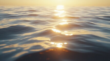 Golden Sunlight Reflecting On Gentle Ocean Waves