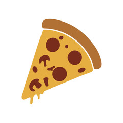tasty pizza slice fast food icon set flat design illustrations