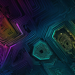 Abstract technology background. . Oil paint illustration.