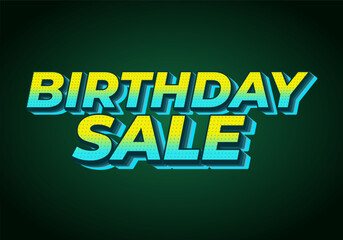 Birthday sale. text effect design for advertising needs