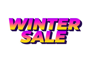 Winter sale. text effect with modern bold font