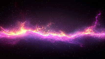 Fototapeta premium Abstract energy flow, glowing waves in dark space. Possible use background for science fiction, technology, or abstract art projects