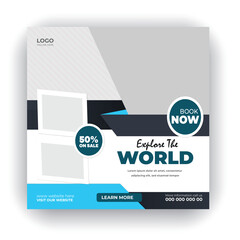 Travel social media post design template