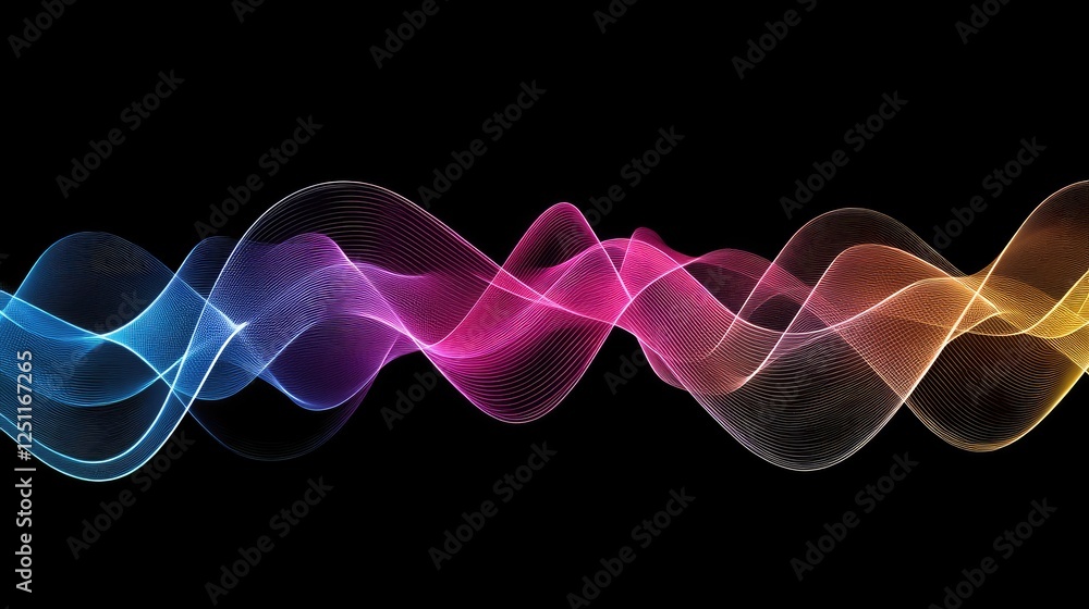 Aufkleber abstract digital waveforms representing metaverse communication.