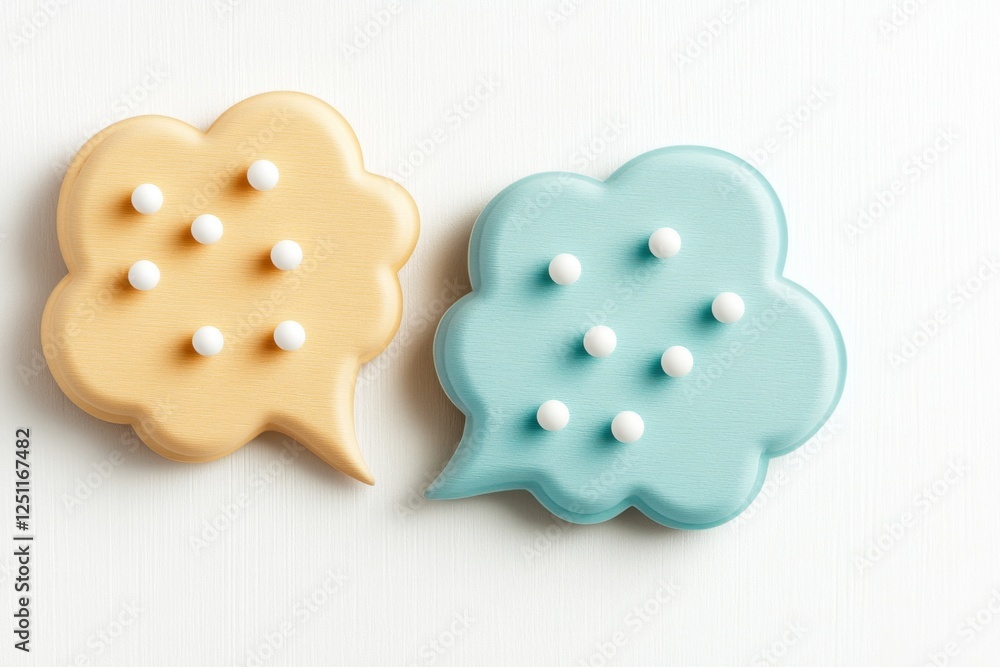 Aufkleber A flat, modern design of a speech bubble with three dots, symbolizing a conversation or speech in progress
