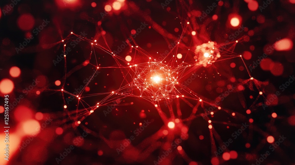 Poster Abstract representation of the Metaverse with interconnected glowing nodes in a virtual world.