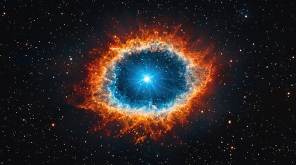 Stunning Nebula with Bright Star at Center in Space