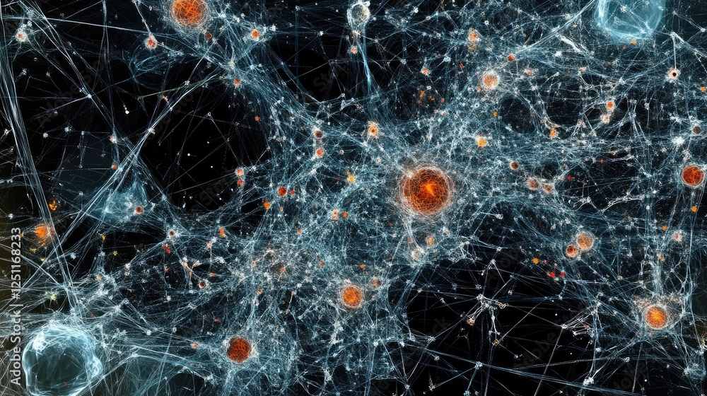 Poster ai-powered bioinformatics analysis with complex genomic data graphs.