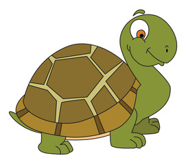 Turtle baby animal smiling vector illustration