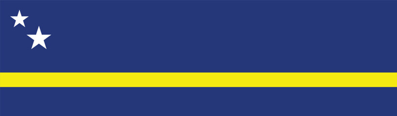 Flag of Curacao. Curacao flag long banner digital vector illustration