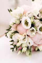 Wedding bouquet and rings