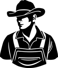 farmer vector illustration design silhouette