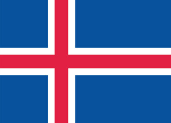 Obraz premium Iceland flag. The official ratio. Flag icon. Standard color. Standard size. A rectangular flag. Computer illustration. Digital illustration. Vector illustration.