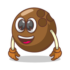 Funny doodle fruit cartoon with cute expression