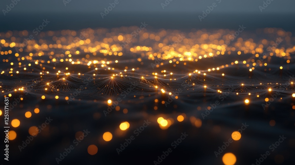 Poster blockchain-based metaverse ecosystem visualized as interconnected glowing chains.