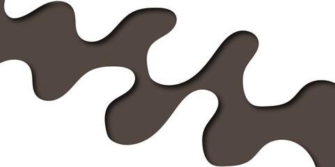 Abstract wave line paper cut background. Wavy brown layers. 3D abstract paper art style, use for flyers and brochure. vector art background banner texture.	