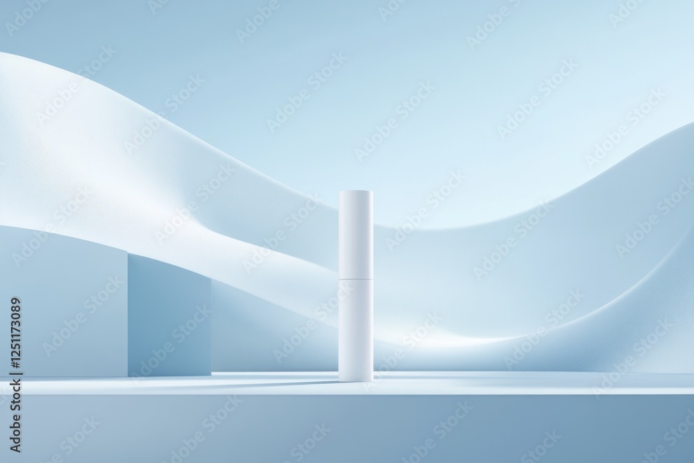 Poster a minimalist design with soft curves and geometric shapes creates a serene atmosphere perfect for pe