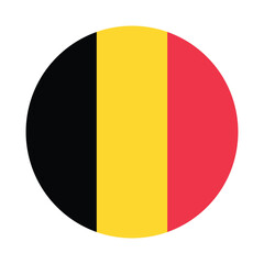 Flag of Belgium. Belgium circle flag logo icon computer vector illustration design