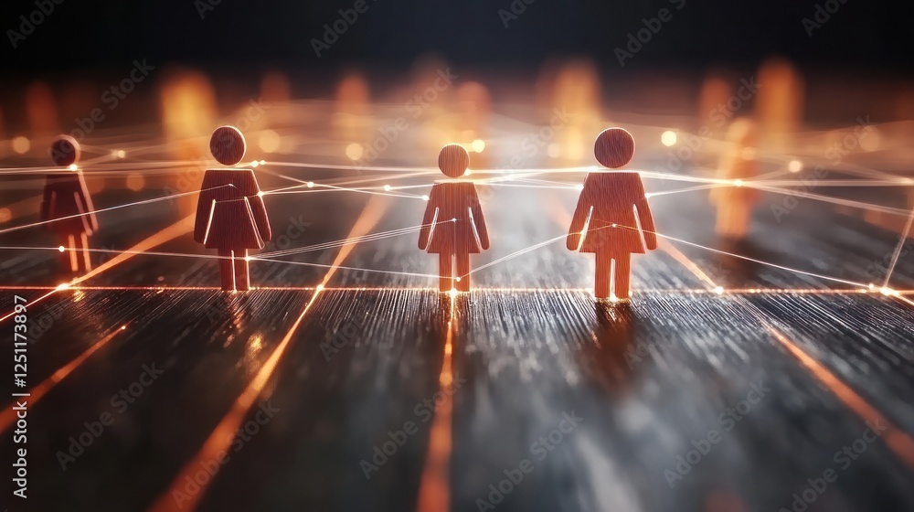 Poster abstract representation of human connection through network lines