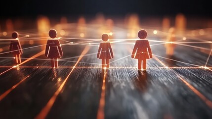 Abstract representation of human connection through network lines