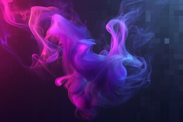 Fototapeta premium Colorful abstract smoke swirling in a dark background