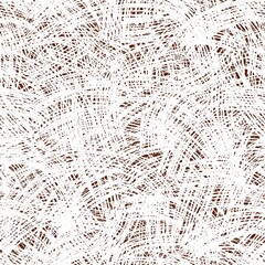 Seamless pattern, chaotic white lines on a brown background, dynamic and abstract scribble-like texture. Overlapping strokes, energetic, irregular artistic strokes, illustration for textile, wallpaper