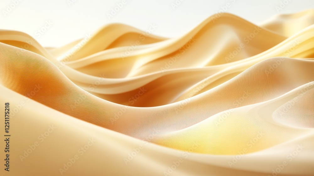 Poster soft golden fabric waves creating a serene background effect