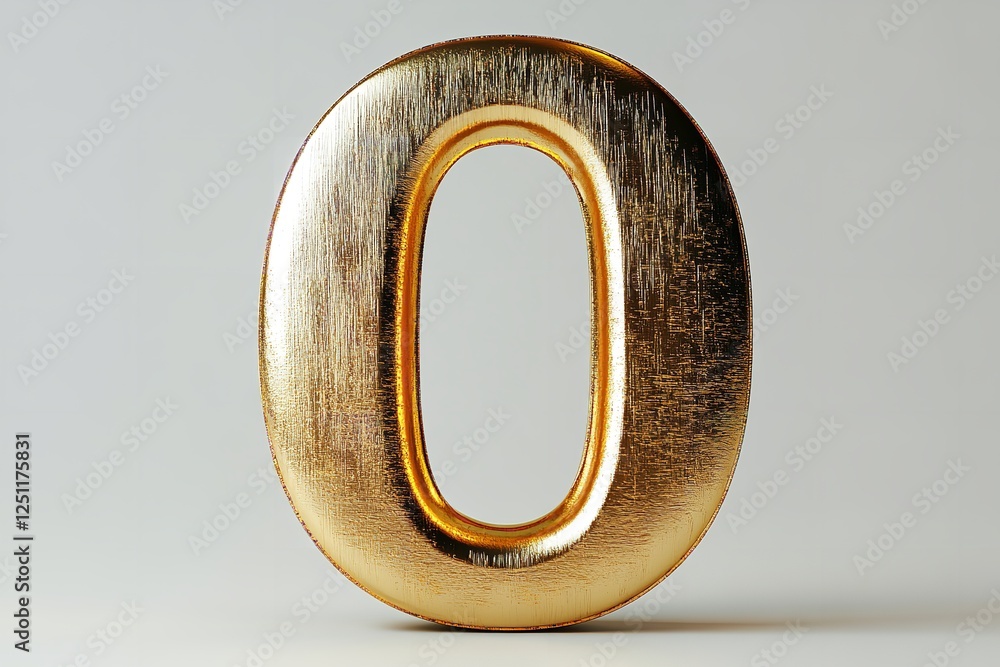 Fototapete isolated on a white backdrop is the 3d letter o in a gold serif typeface.  generative ai