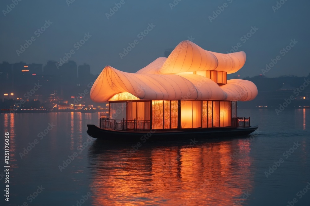 Poster a magical floating classroom where students learn from ancient floating books