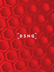 Modern red background with luxury 3d abstract hexagon pattern. Modern shiny red hexagon pattern. Futuristic technology concept, suitable for covers, posters, banners, brochures, websites, etc.