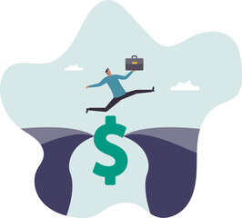 Money to rescue or support business to survive, financial help solution to get pass crisis,business concept.flat character.