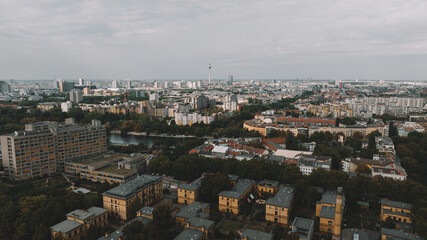 Berlin Skyline City Panorama  famous landmark in Berlin, Germany, Europe.