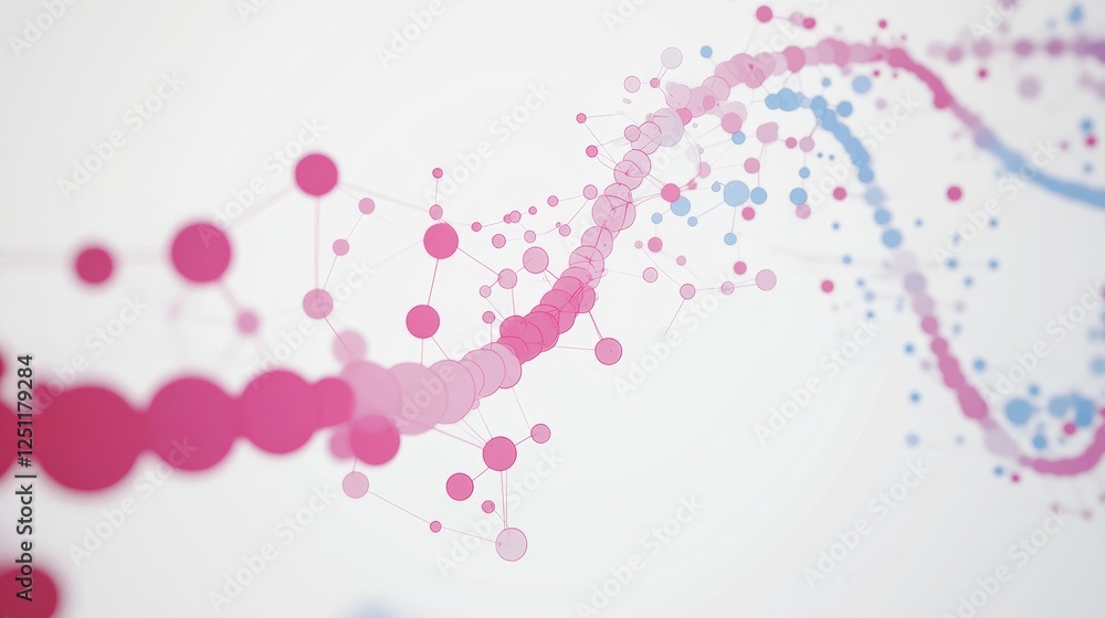 Poster genomic data visualization with interconnected bioinformatics pathways.