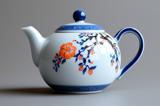 P An elegant Imari porcelain teapot featuring