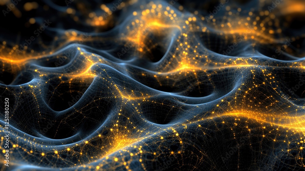 Poster glowing digital numbers and graphs symbolizing ai-powered analytics.