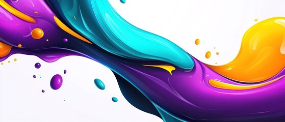 Vibrant Abstract Swirl of Colorful Paint Blending Together
