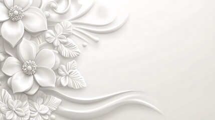 Elegant White Floral Design on a Smooth Background