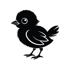 baby bird  silhouette icon.eps