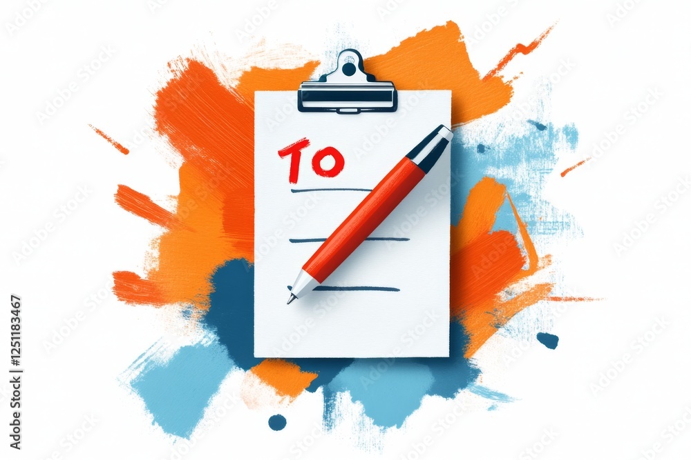 Poster A simple, clean icon of a to-do list with one urgent task highlighted in red